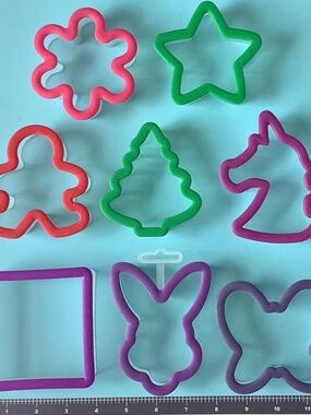 Cookie Cutters - 8 pcs, Christmas Tree Gingerbread man Hare Horse Square Flower